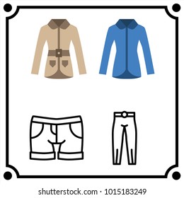 woman clothes set icon vector