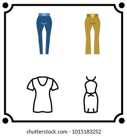 woman clothes set icon vector