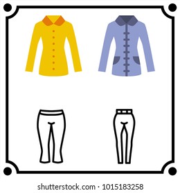 woman clothes set icon vector