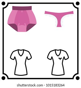 woman clothes set icon vector