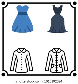 woman clothes set icon vector