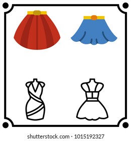woman clothes set icon vector