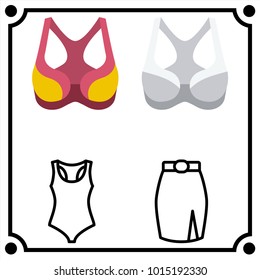 woman clothes set icon vector