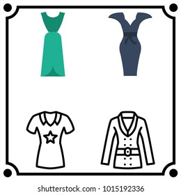 woman clothes set icon vector