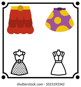 woman clothes set icon vector
