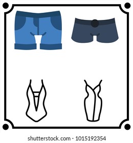 woman clothes set icon vector