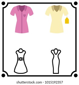 woman clothes set icon vector