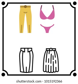 woman clothes set icon vector