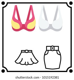 woman clothes set icon vector