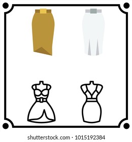 woman clothes set icon vector