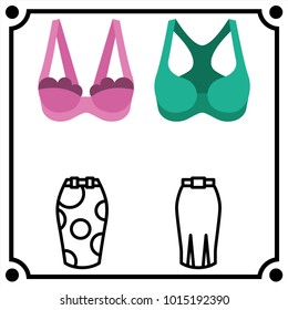 woman clothes set icon vector