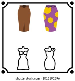 woman clothes set icon vector