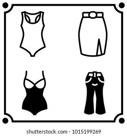 woman clothes set icon vector
