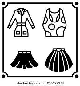 woman clothes set icon vector