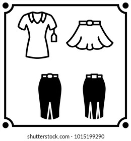 woman clothes set icon vector