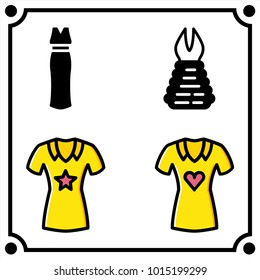 woman clothes set icon vector