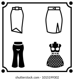 woman clothes set icon vector