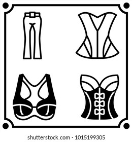 woman clothes set icon vector