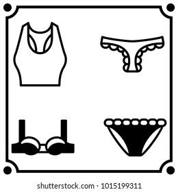 woman clothes set icon vector