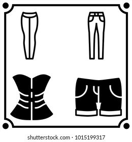 woman clothes set icon vector