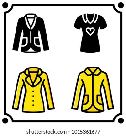 woman clothes set icon vector