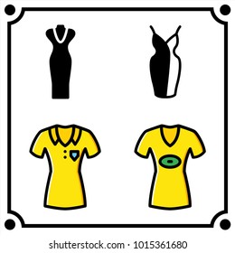 woman clothes set icon vector