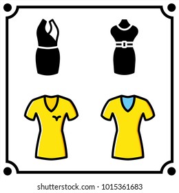 woman clothes set icon vector