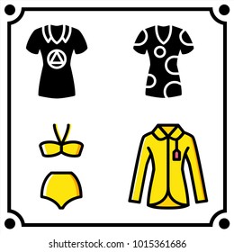 woman clothes set icon vector