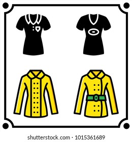 woman clothes set icon vector