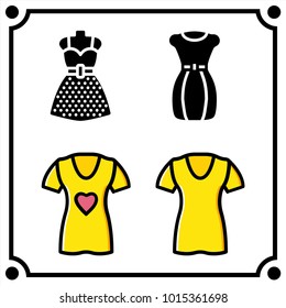 woman clothes set icon vector