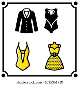 woman clothes set icon vector