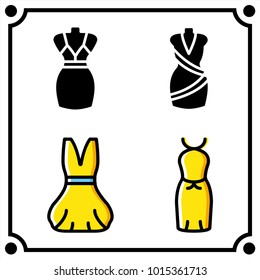 woman clothes set icon vector