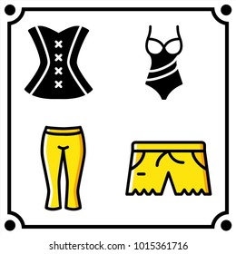 woman clothes set icon vector