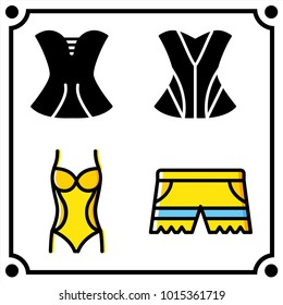 woman clothes set icon vector