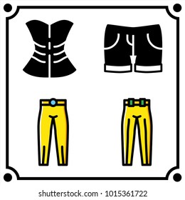 woman clothes set icon vector