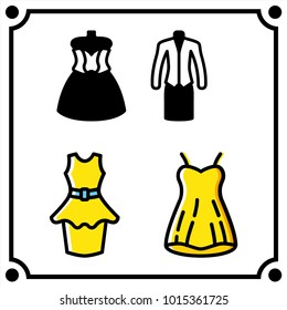 woman clothes set icon vector