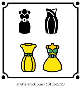 woman clothes set icon vector