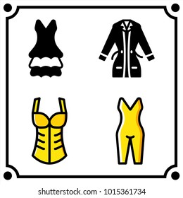 woman clothes set icon vector