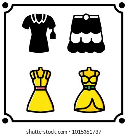 woman clothes set icon vector