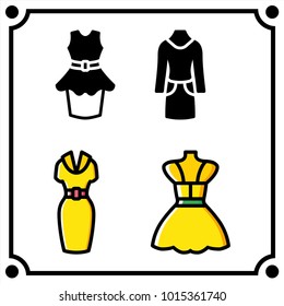 woman clothes set icon vector