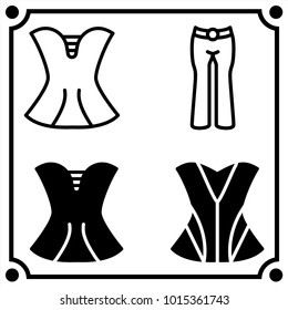 woman clothes set icon vector