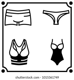 woman clothes set icon vector