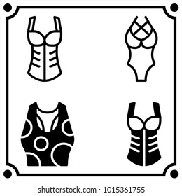 woman clothes set icon vector