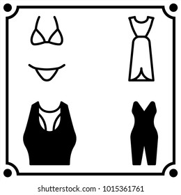 woman clothes set icon vector