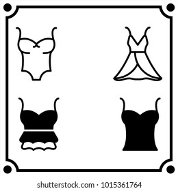 woman clothes set icon vector
