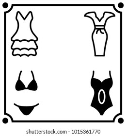 woman clothes set icon vector