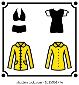 woman clothes set icon vector
