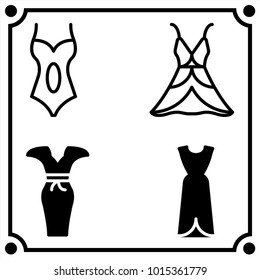 woman clothes set icon vector