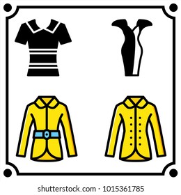 woman clothes set icon vector