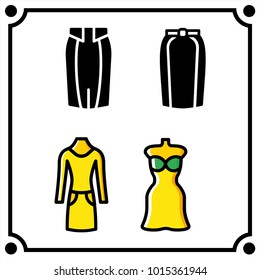woman clothes set icon vector